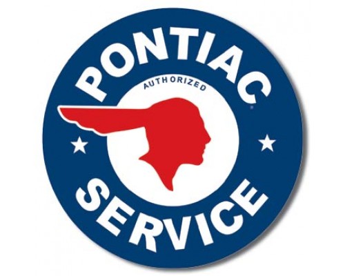 Enseigne Pontiac en métal ronde / Service